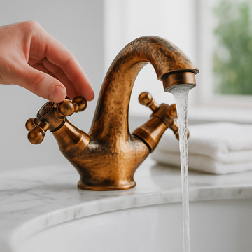 Aged Copper Faucet Bathroom Sink Mixer Tap, Single Hole Mixer Faucet