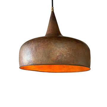 Aged Copper Farmhouse Pendant Light