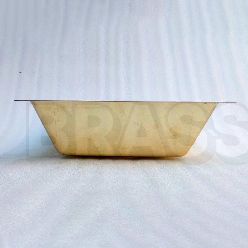Handcrafted Moroccan Hammered Brass Bar Sink – Square Drop-In Unlacquered Kitchen Prep Sink – Gold Copper Utility Basin Handmade Luxury