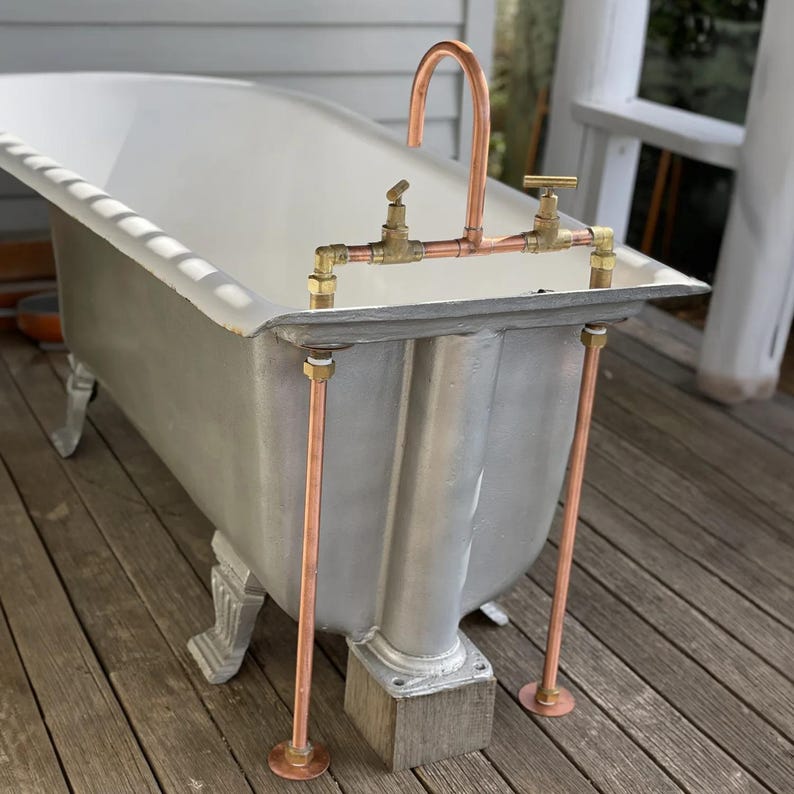 Handmade copper & brass faucet rustic farmhouse style