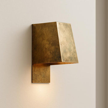 Handmade modern brass wall sconce with minimalist geometric design