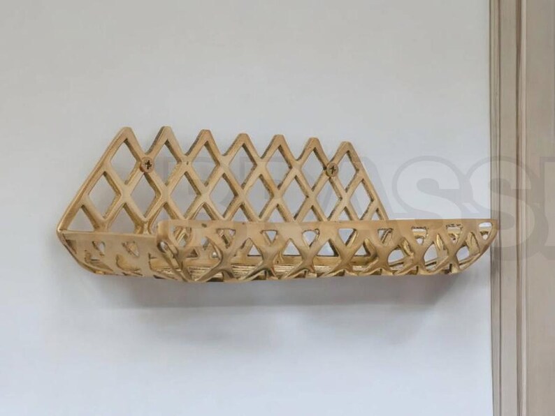 Moroccan Copper Brass Soap Holder – Wall-Mounted Hand Engraved Modern Soap Holder Dish for farmhouse bathroom sinks Elegant Geometric Decor