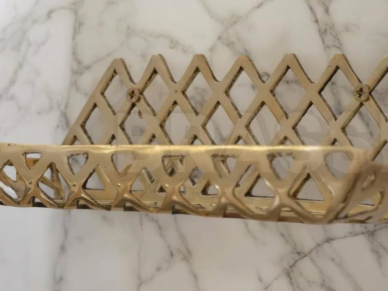 Moroccan Copper Brass Soap Holder – Wall-Mounted Hand Engraved Modern Soap Holder Dish for farmhouse bathroom sinks Elegant Geometric Decor