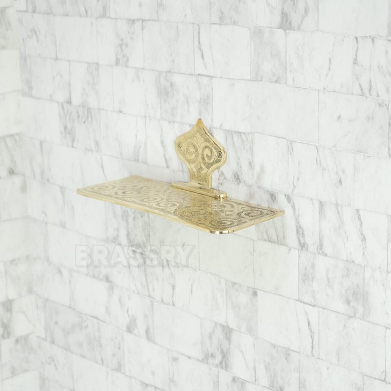 Moroccan Copper Brass Soap Holder – Wall-Mounted Hand Engraved Modern Soap Holder Dish for farmhouse bathroom sinks Elegant Geometric Decor