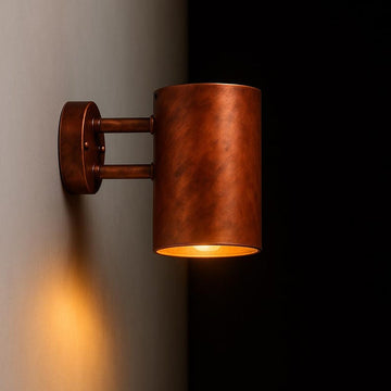 Outdoor Moroccan Copper Wall Sconce – Handcrafted Artisan Solid Copper Architectural Fixture, Rustic Exterior Wall Fixture for Entryway
