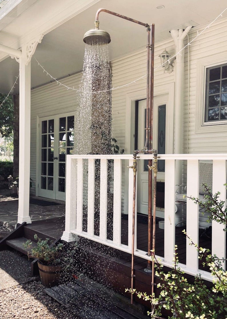 Wall Mounted Outdoor Copper Shower for Backyard & Poolside