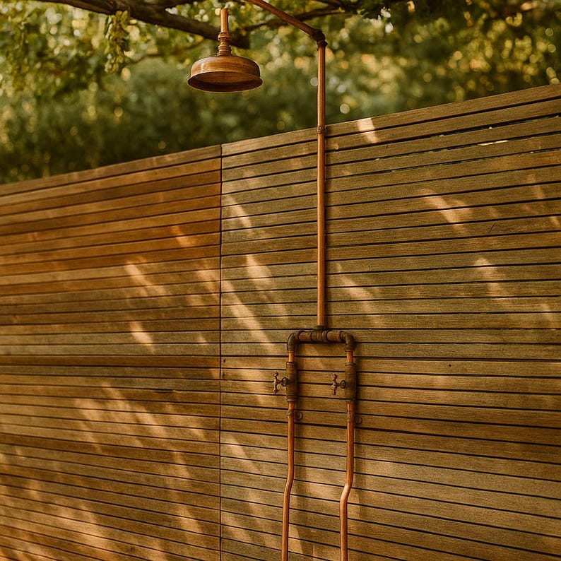 Wall Mounted Outdoor Copper Shower for Backyard & Poolside