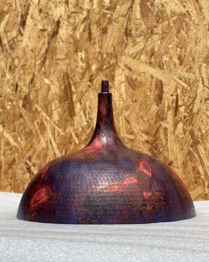 Handcrafted Hammered Copper Pendant Light – Rustic Dome Ceiling Lamp