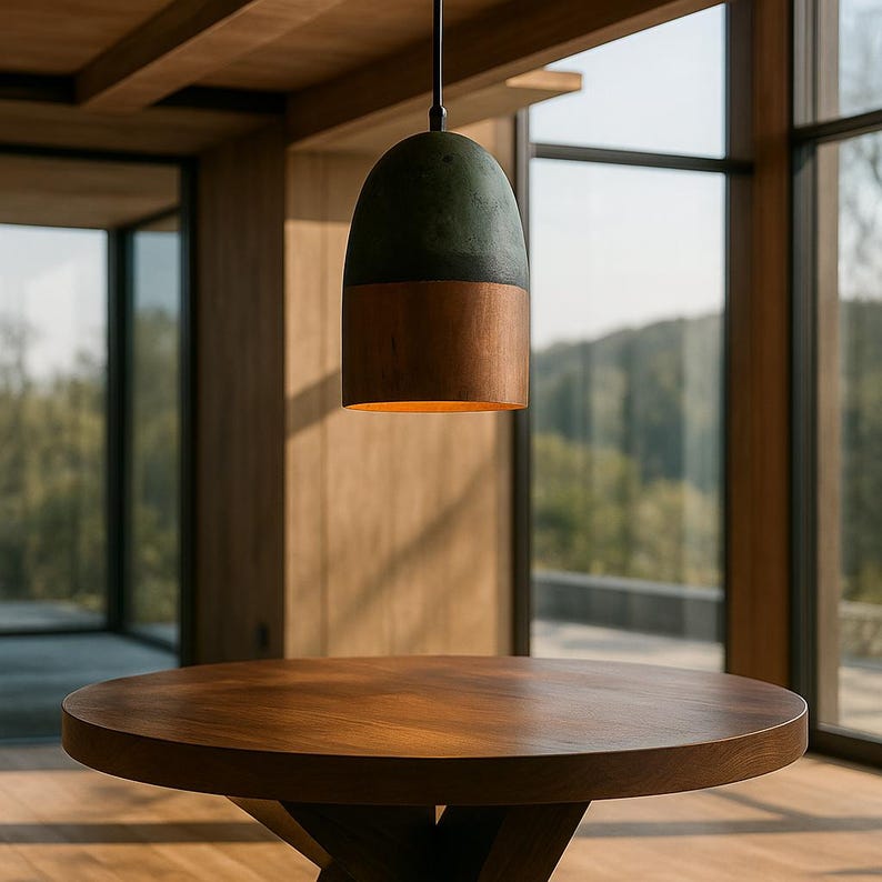 Oxidized Copper Pendant Light – Green & Copper Dome Ceiling Lamp