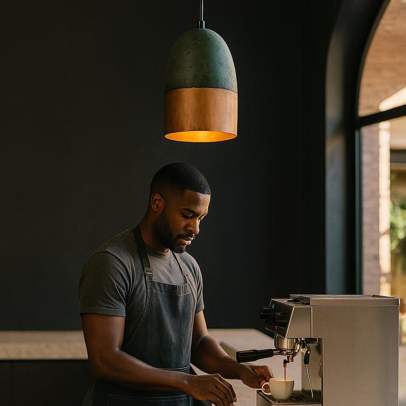 Oxidized Copper Pendant Light – Green & Copper Dome Ceiling Lamp