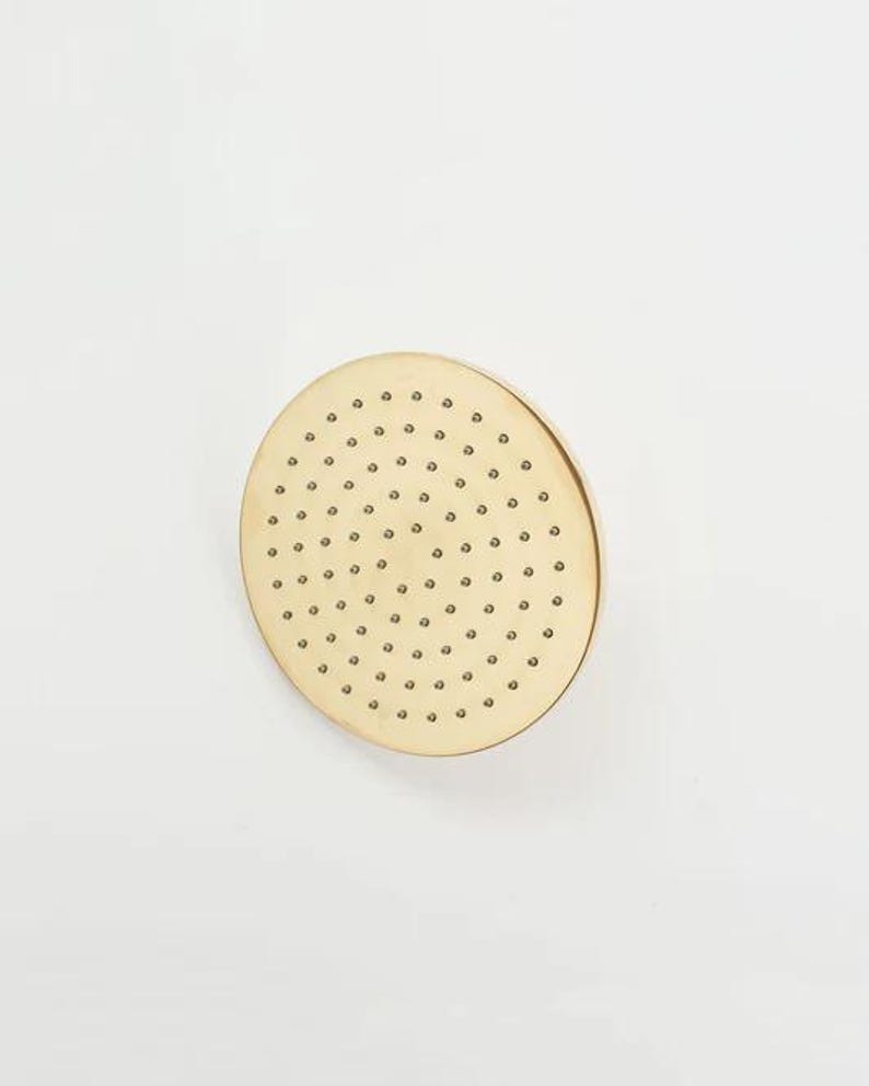 Slim Copper Outdoor Shower with Brass Head – Handmade Garden Fixture