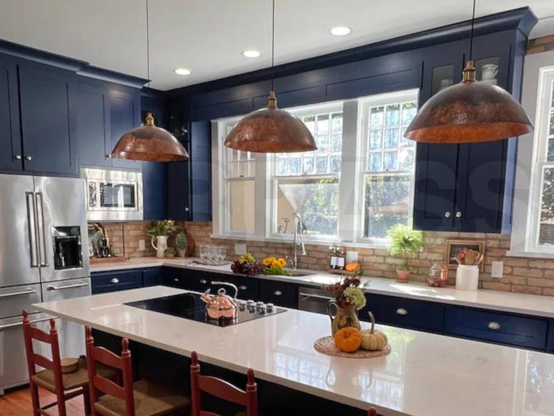 Handcrafted Moroccan hammered copper pendant light with aged finish – boho, rustic, Mediterranean home decor lighting