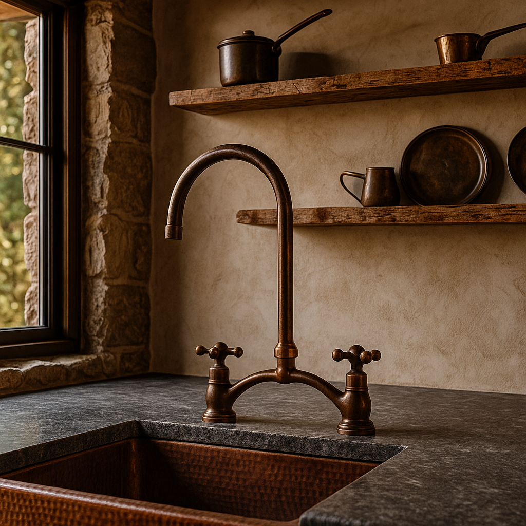 Moroccan Brass Bridge Faucet – Square Spout, moroccan Handmade