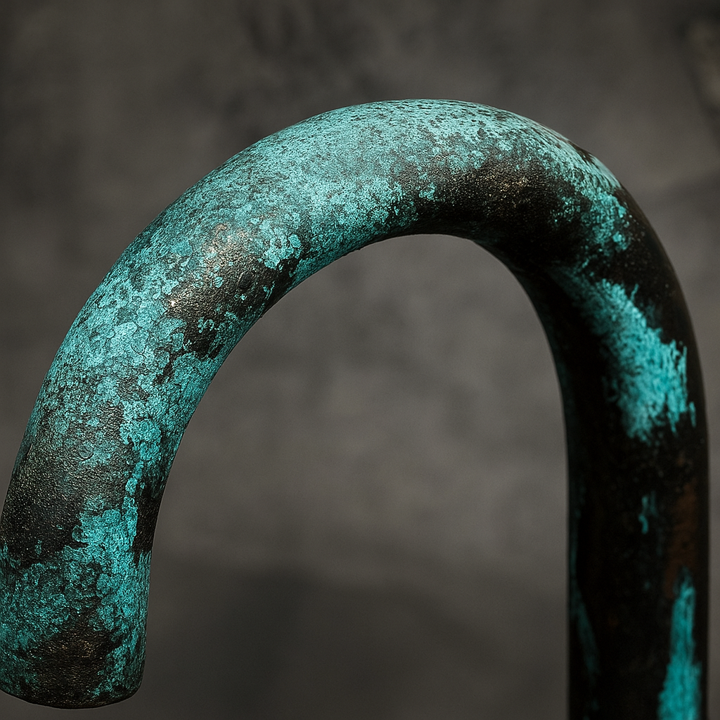 Oxidized Copper Mixer Bar Faucet, SIngle Handle Green Patina Faucet Bar Sink