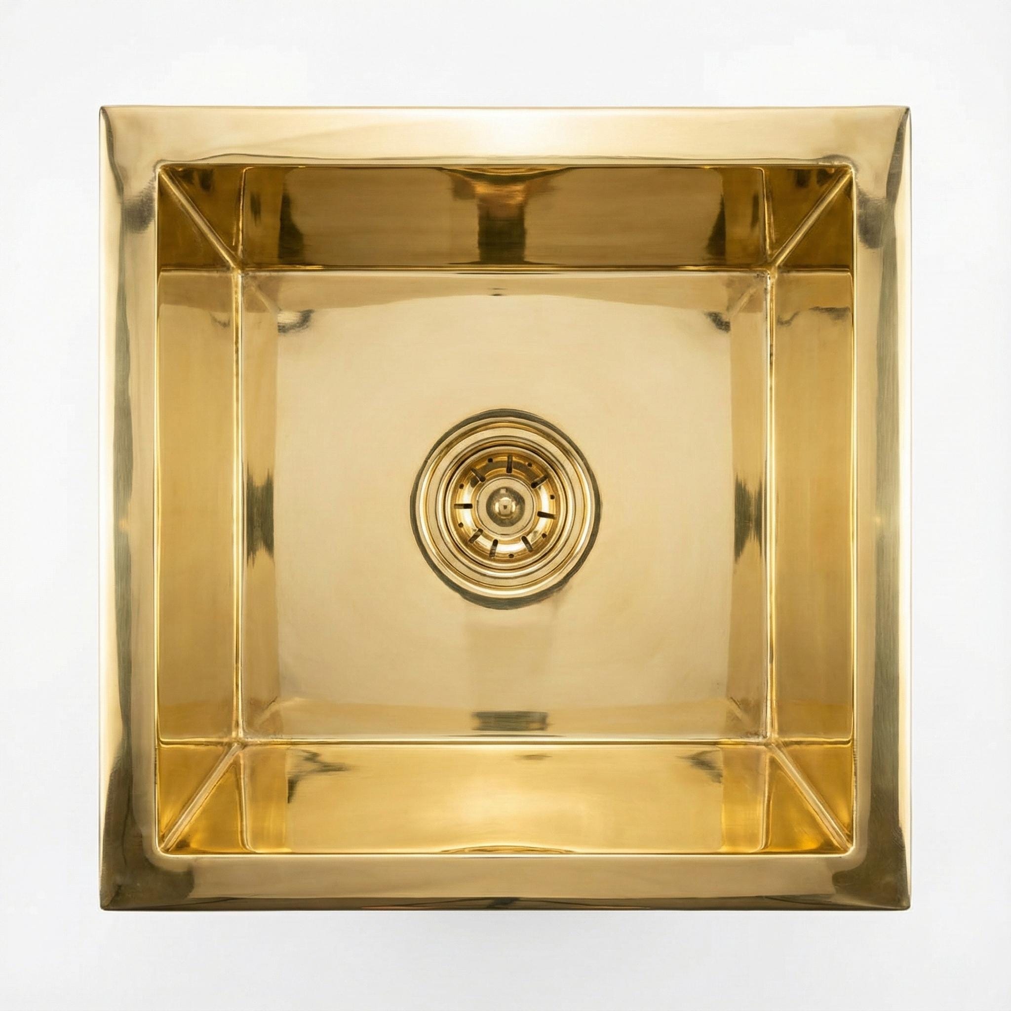 Gold sink on a white background