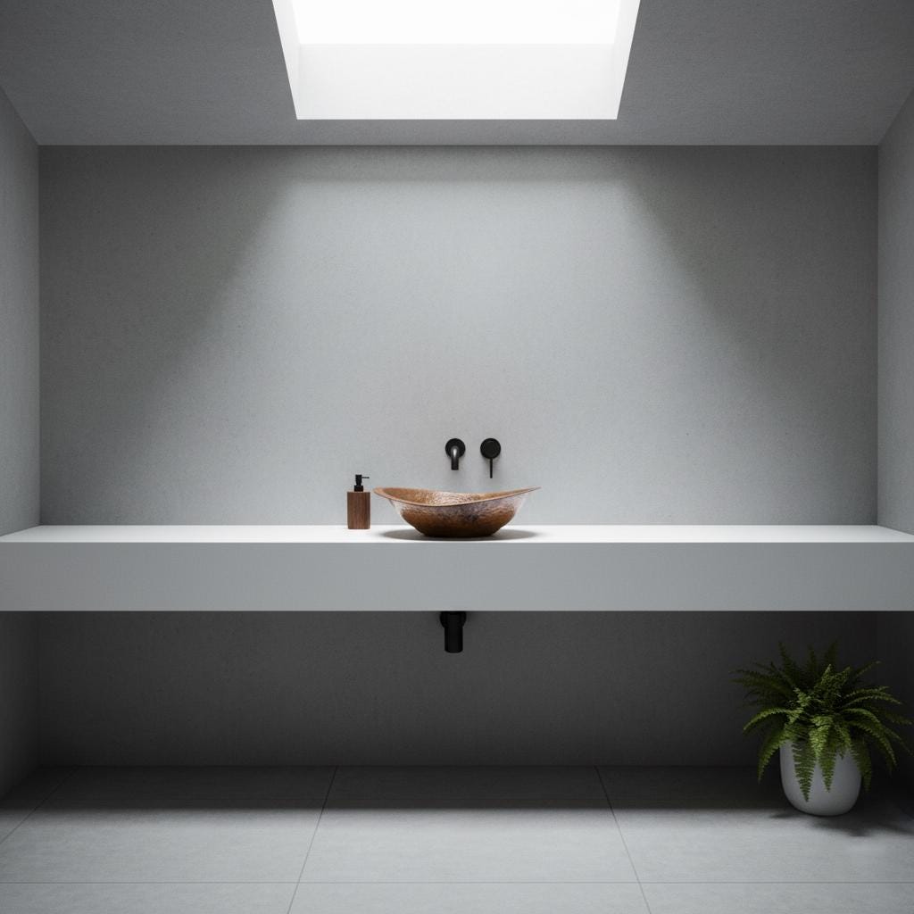 Modern bathroom with a sink and minimal decor