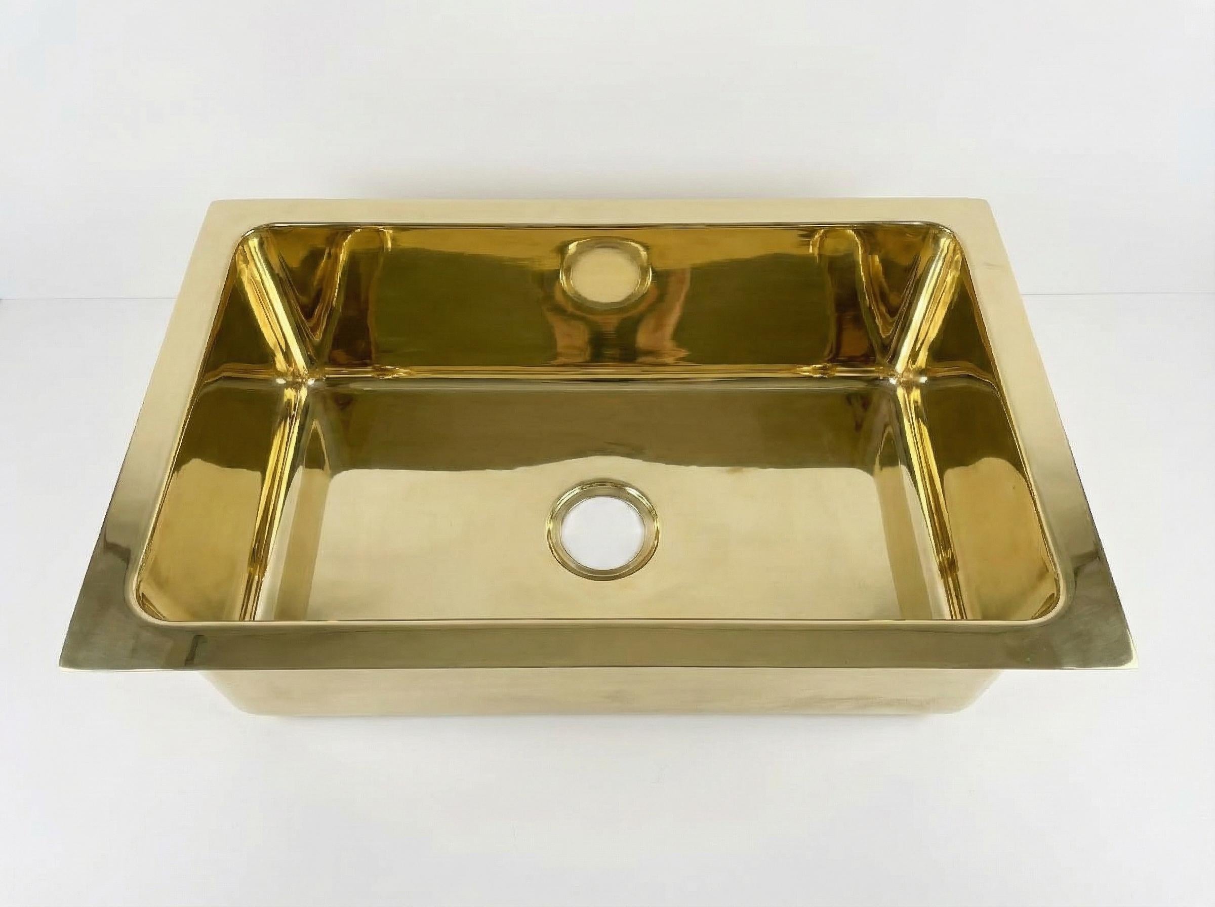 Gold sink on a white background