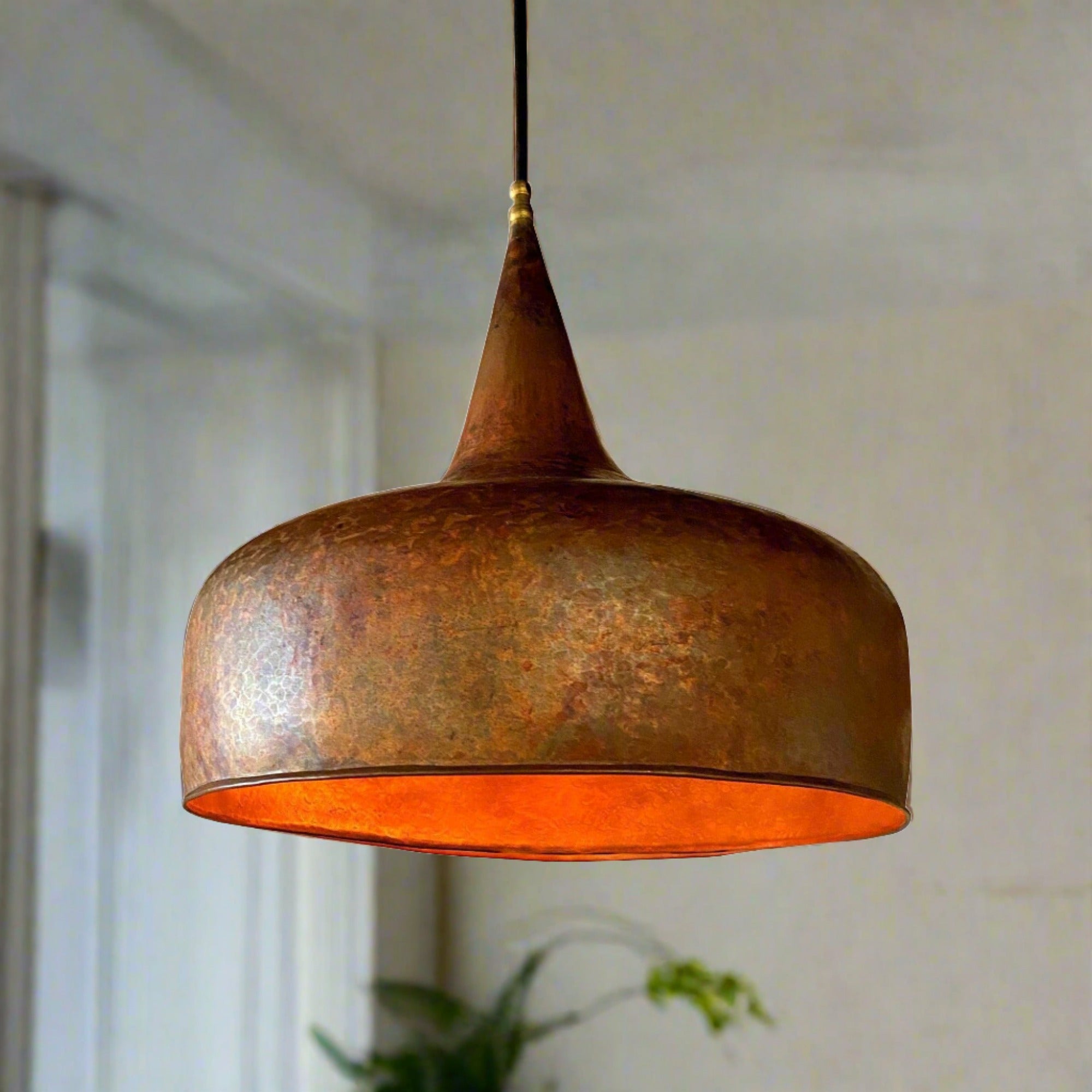 Aged Copper Farmhouse Pendant Light