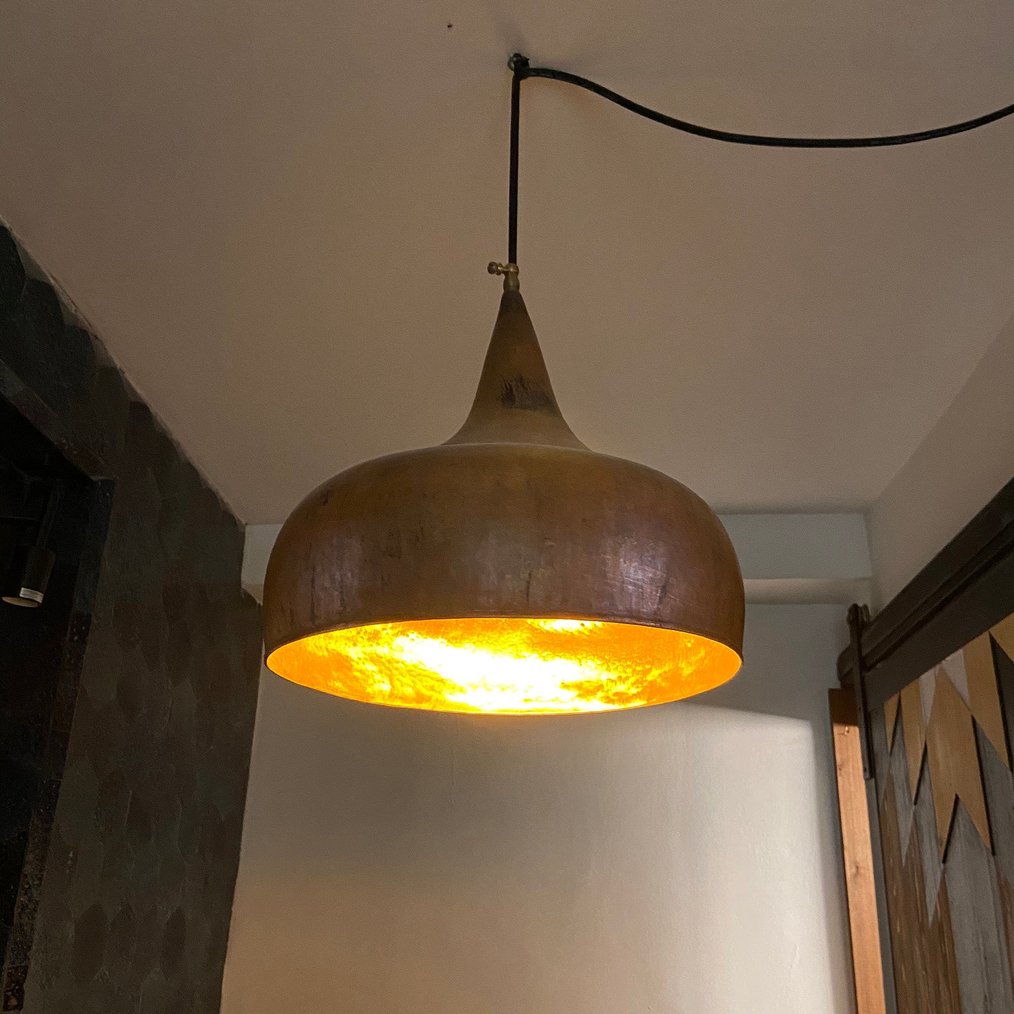 Aged Copper Farmhouse Pendant Light