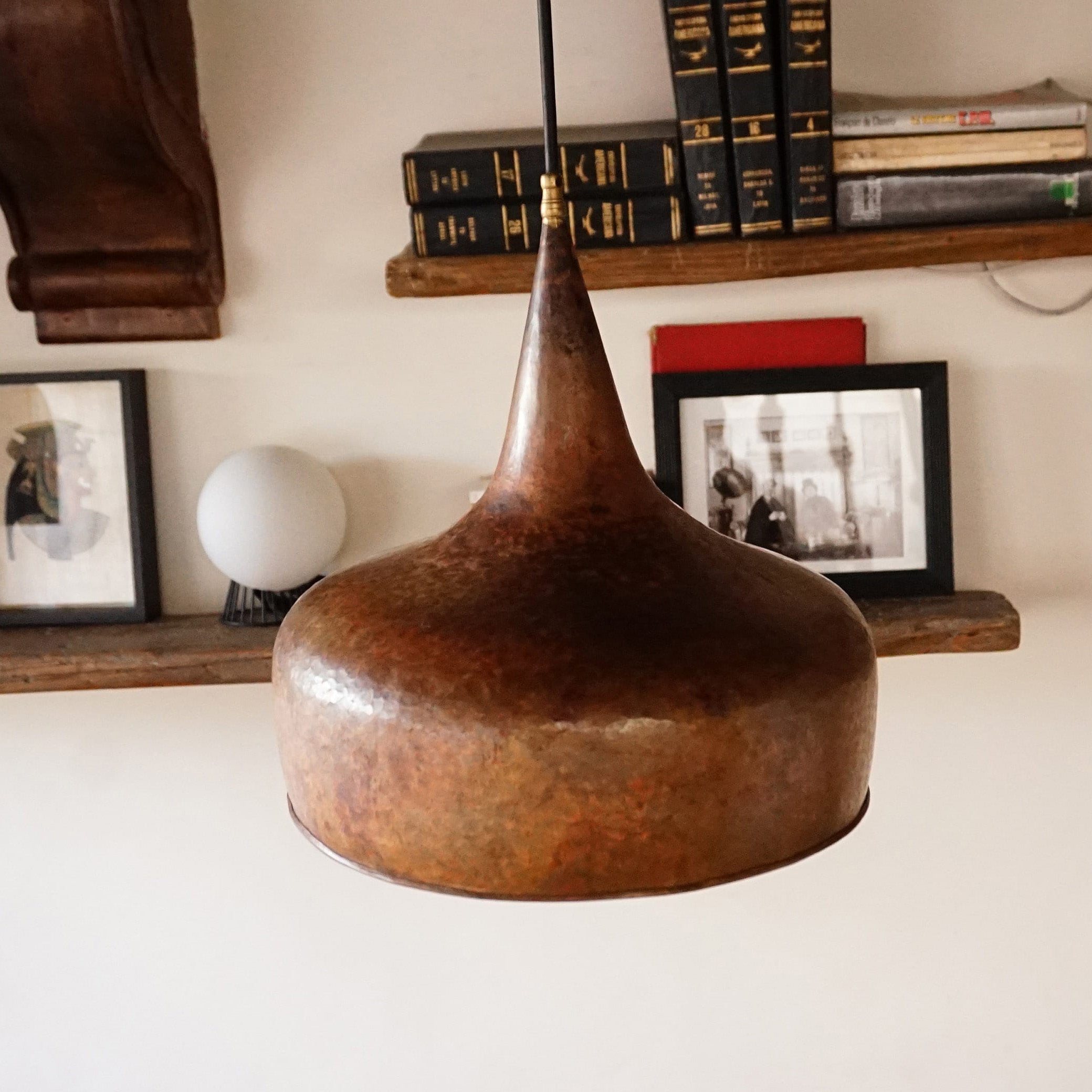 Aged Copper Farmhouse Pendant Light
