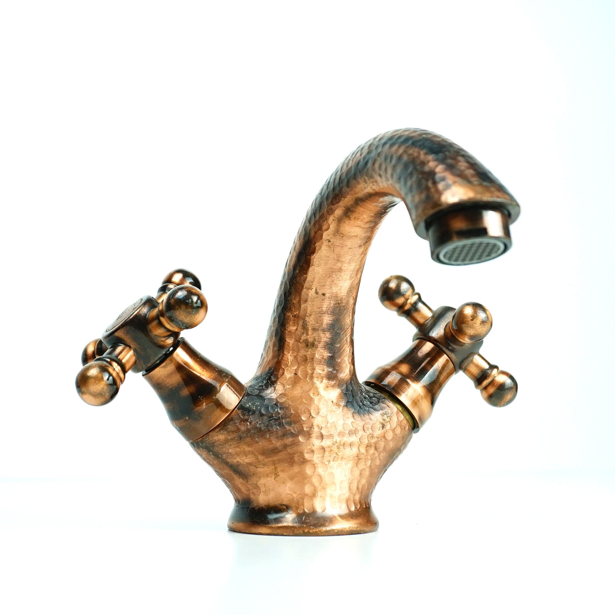 Aged Copper Faucet Bathroom Sink Mixer Tap, Single Hole Mixer Faucet