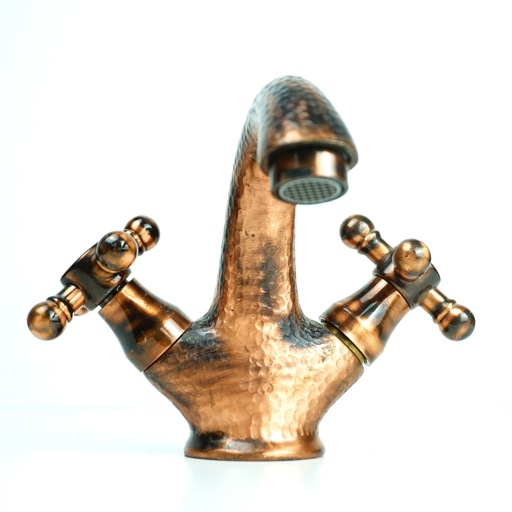Aged Copper Faucet Bathroom Sink Mixer Tap, Single Hole Mixer Faucet