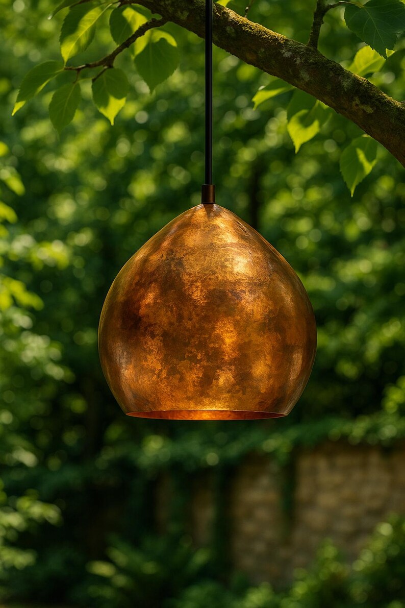 Artisan-made outdoor ceiling light by Brassry