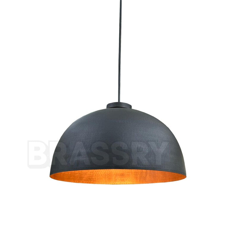 Boho Luxe ceiling pendant with artisan metal finish

