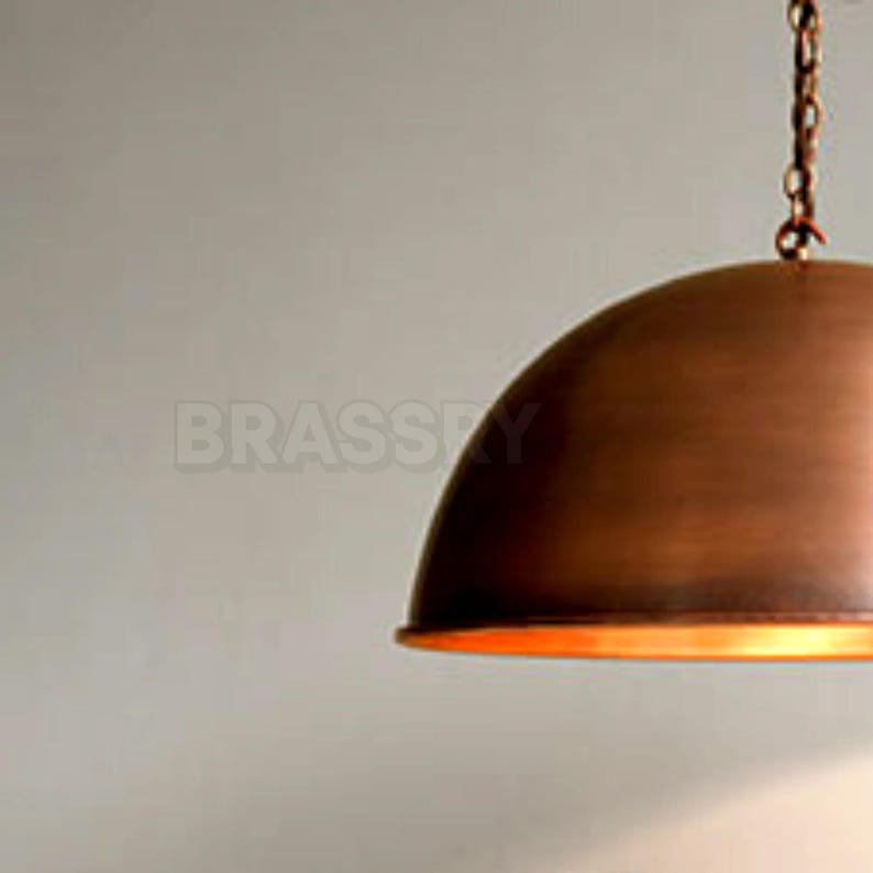 Handcrafted Moroccan hammered copper pendant light with aged finish for kitchen, dining room, and boho decor


