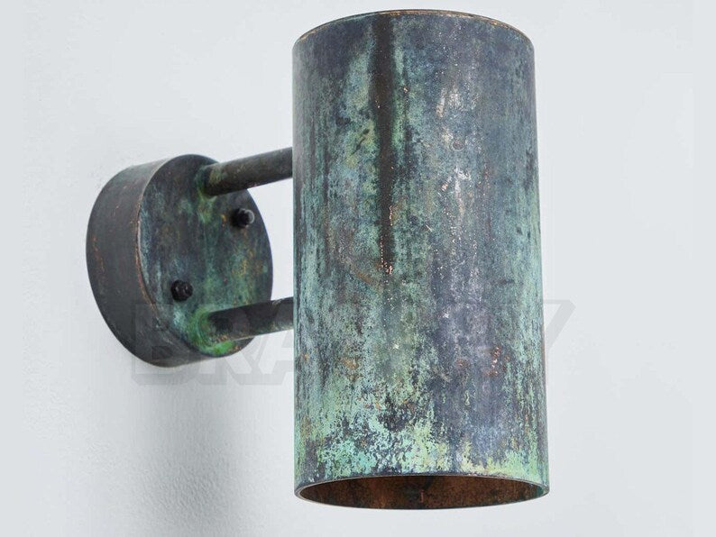 Handcrafted Copper Outdoor Wall Sconce – Rustic Cylinder Light