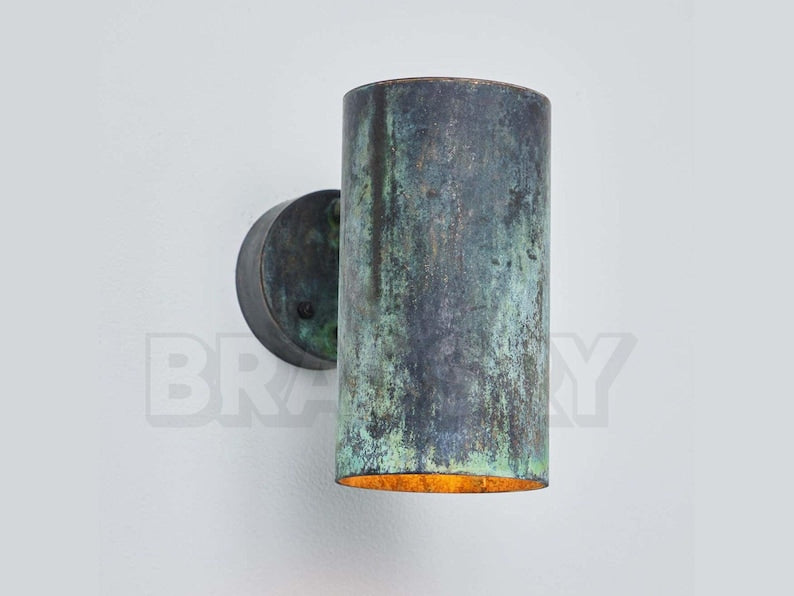 Handcrafted Copper Outdoor Wall Sconce – Rustic Cylinder Light
