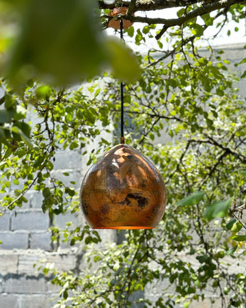Handcrafted Moroccan copper pendant light for garden or patio