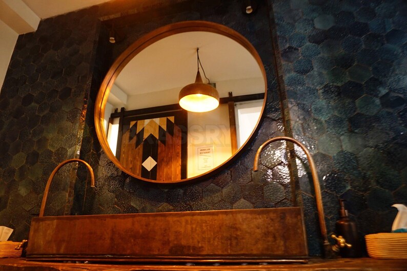 Handcrafted Moroccan hammered copper pendant light in 6 sizes, aged copper finish, ideal for kitchen islands, boho and rustic interiors

