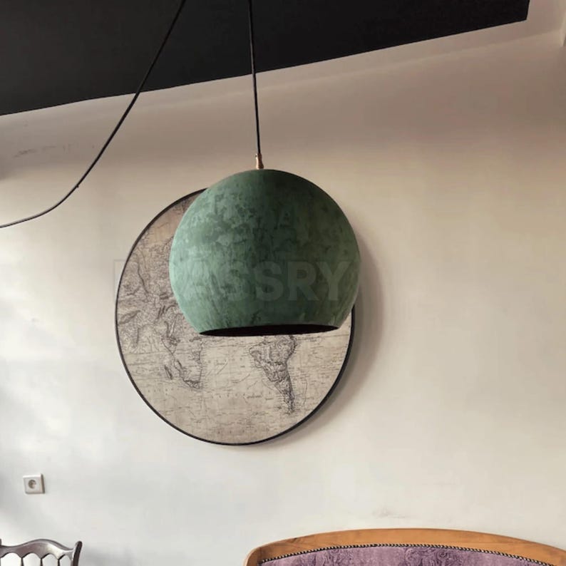 Handcrafted Moroccan hammered copper pendant light with aged finish for kitchen, dining room, and boho decor


