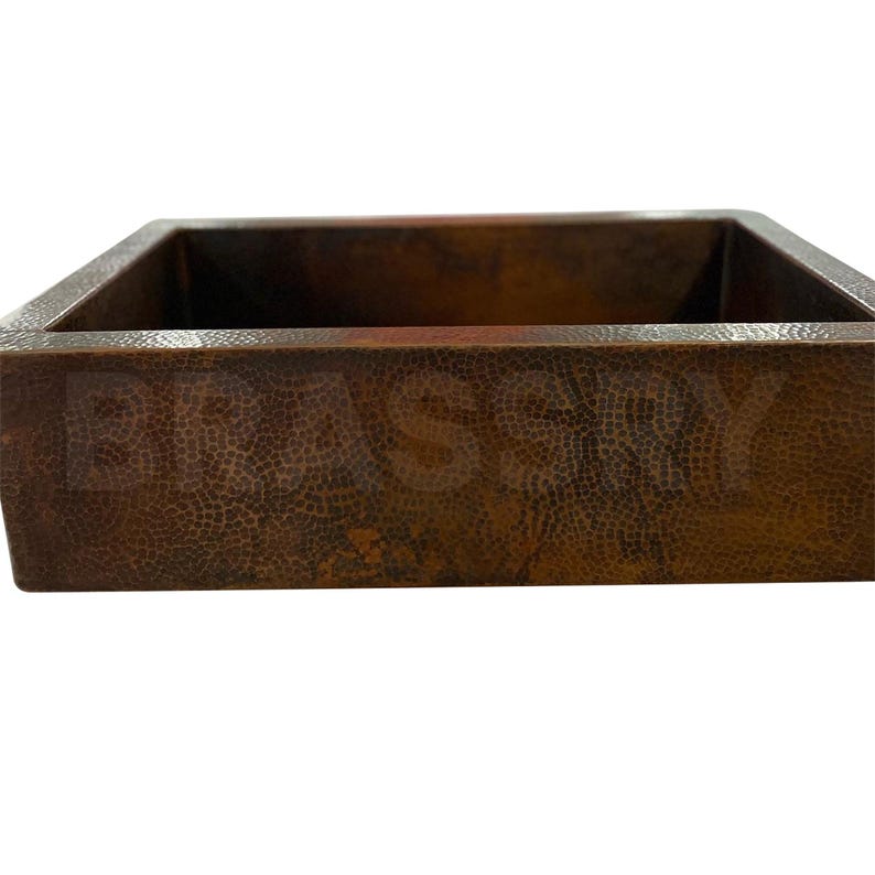 Handmade Hammered Copper Pedestal Sink – Moroccan Antique Farmhouse Apron-Front Basin – Rustic Kitchen Sink in Unlacquered Brass
