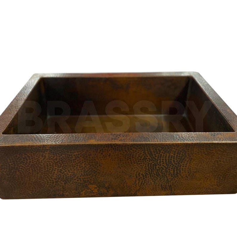 Handmade Hammered Copper Pedestal Sink – Moroccan Antique Farmhouse Apron-Front Basin – Rustic Kitchen Sink in Unlacquered Brass
