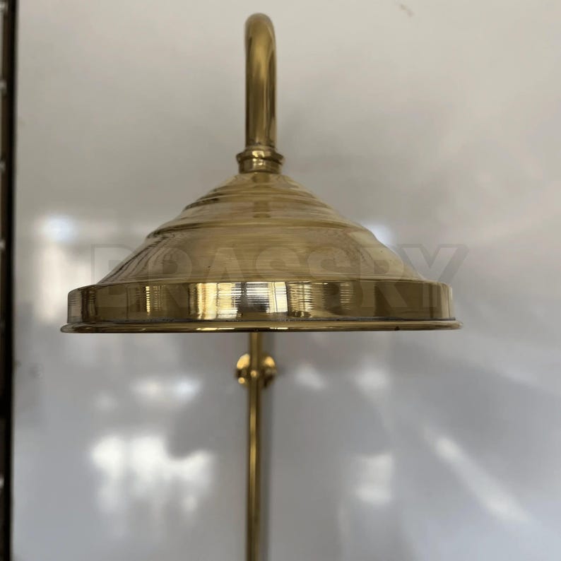 Industrial style brass shower fixture handmade in Morocco


