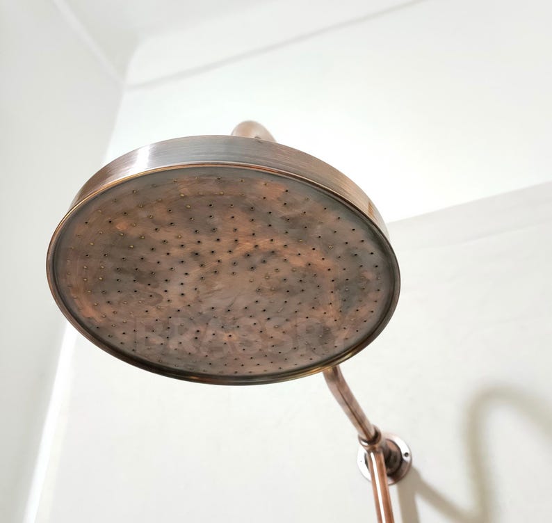Luxury spa-style copper shower system handmade in Morocco

