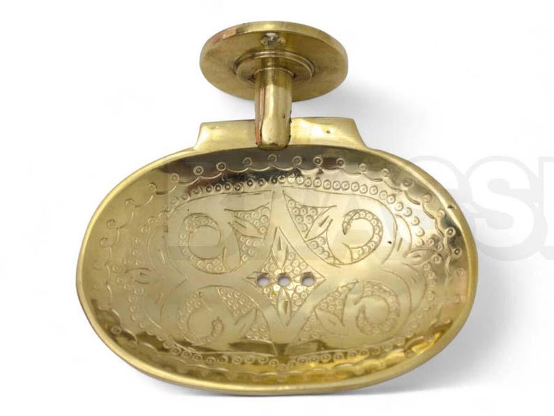 Moroccan Copper Brass Soap Holder – Wall-Mounted Hand Engraved Modern Soap Holder Dish for farmhouse bathroom sinks Decor
