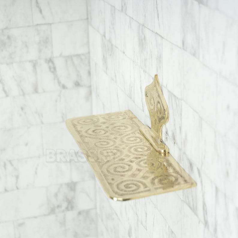 Moroccan Copper Brass Soap Holder – Wall-Mounted Hand Engraved Modern Soap Holder Dish for farmhouse bathroom sinks Elegant Geometric Decor
