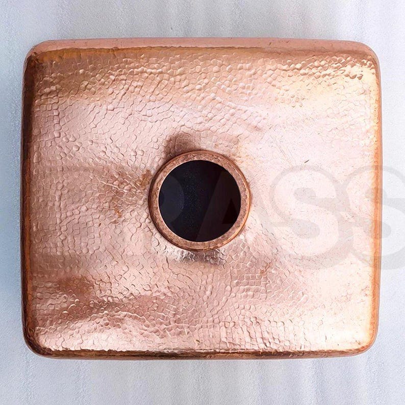 Moroccan Hammered Antique Copper Bar Sink style – Square Drop-In Unlacquered Kitchen Prep Sink – Copper Utility Basin Handmade Luxury
