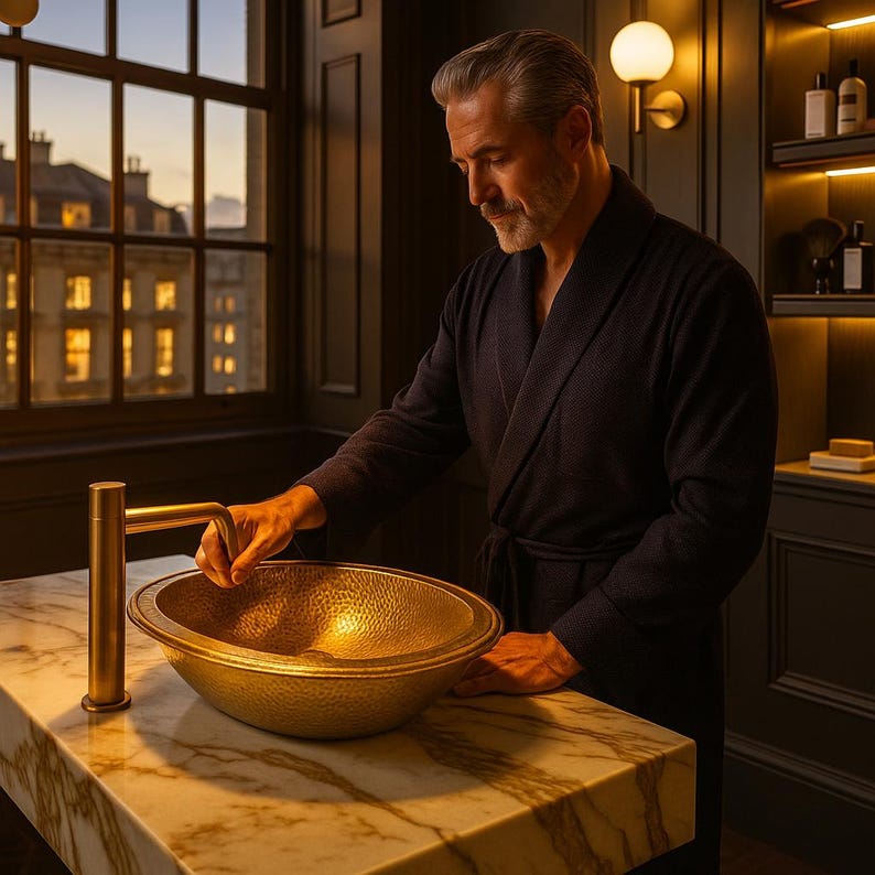 Multiple sizes of oval hammered brass bathroom sinkv