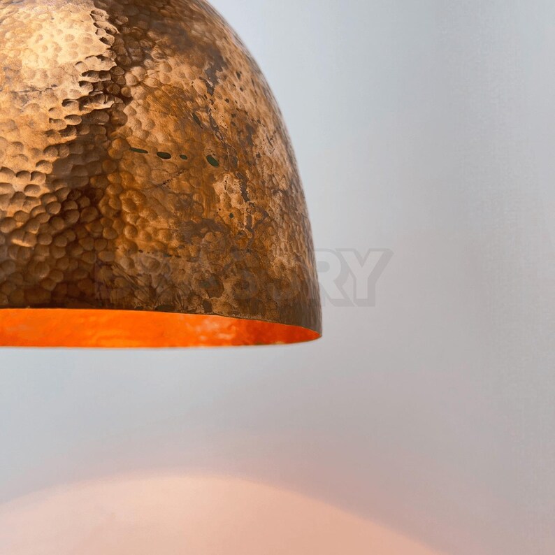 Rustic farmhouse copper hanging light fixture

