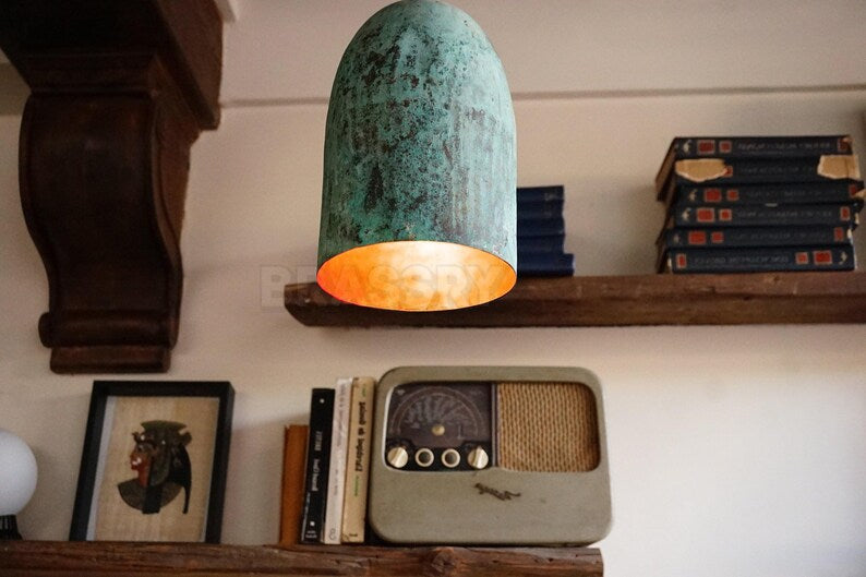 Small Moroccan hammered copper pendant light, handcrafted in aged finish, perfect for cozy nooks, hallways, cafés, and rustic interiors

