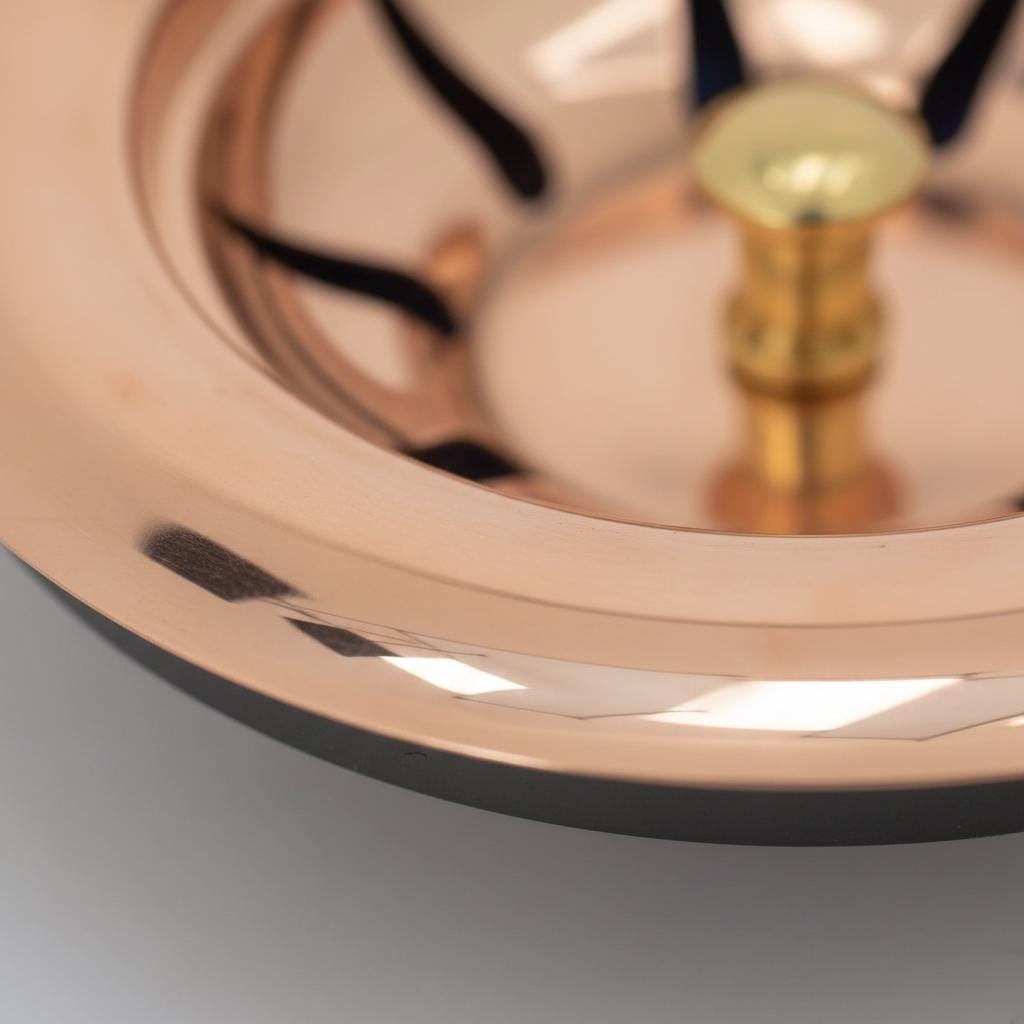 Close-up of a metallic ceiling light fixture on a gray background