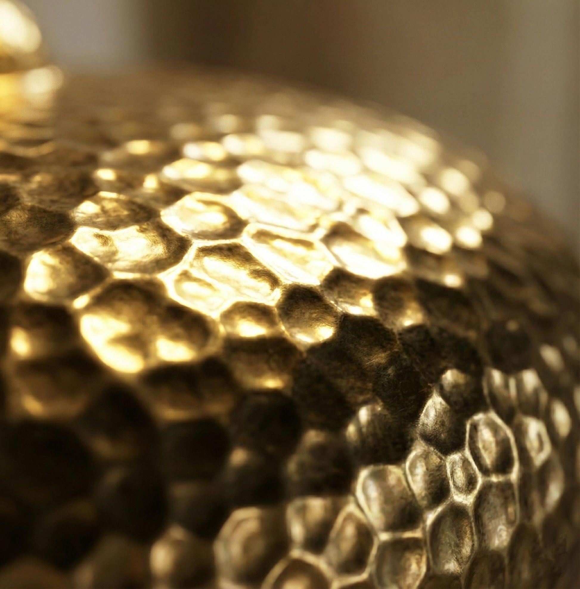 Close-up of a textured gold surface