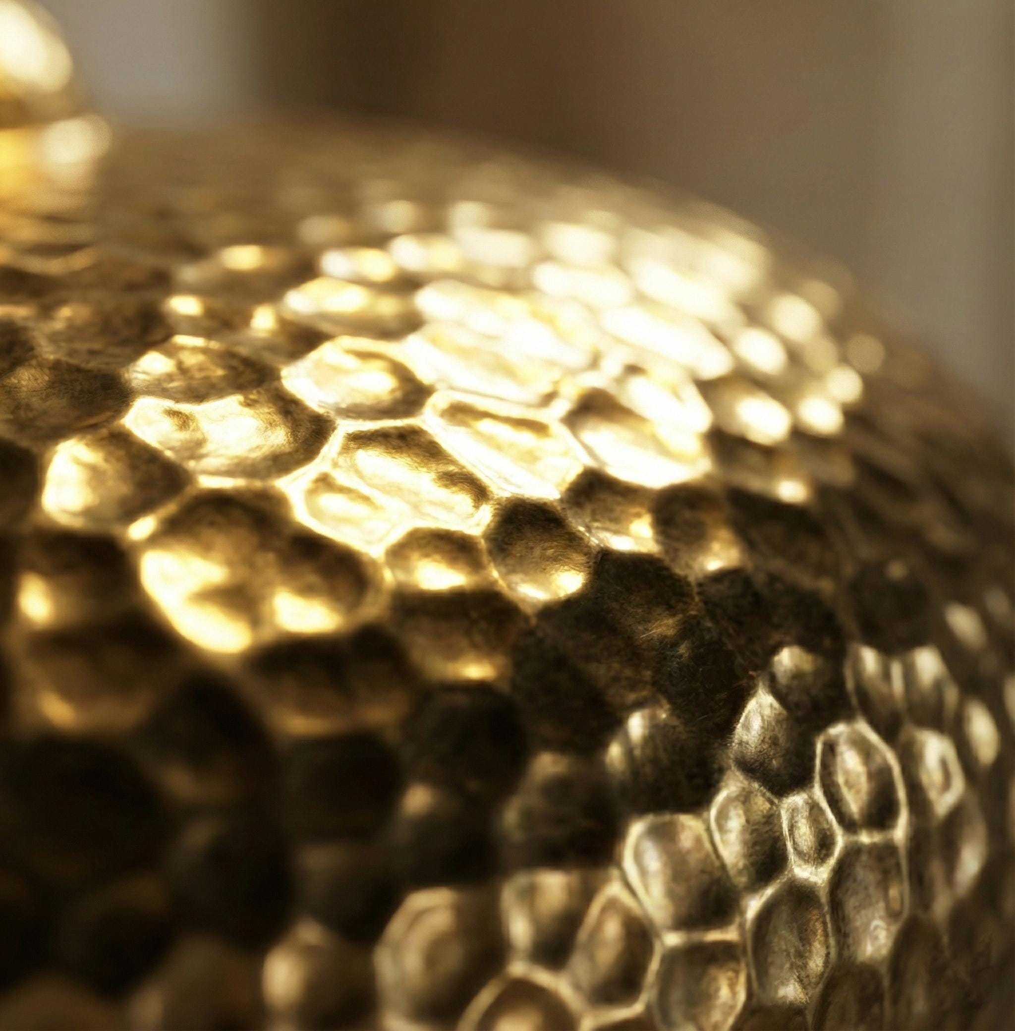 Close-up of a textured gold surface