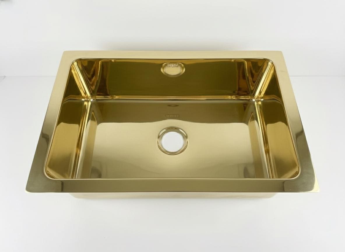 Gold sink on a white background