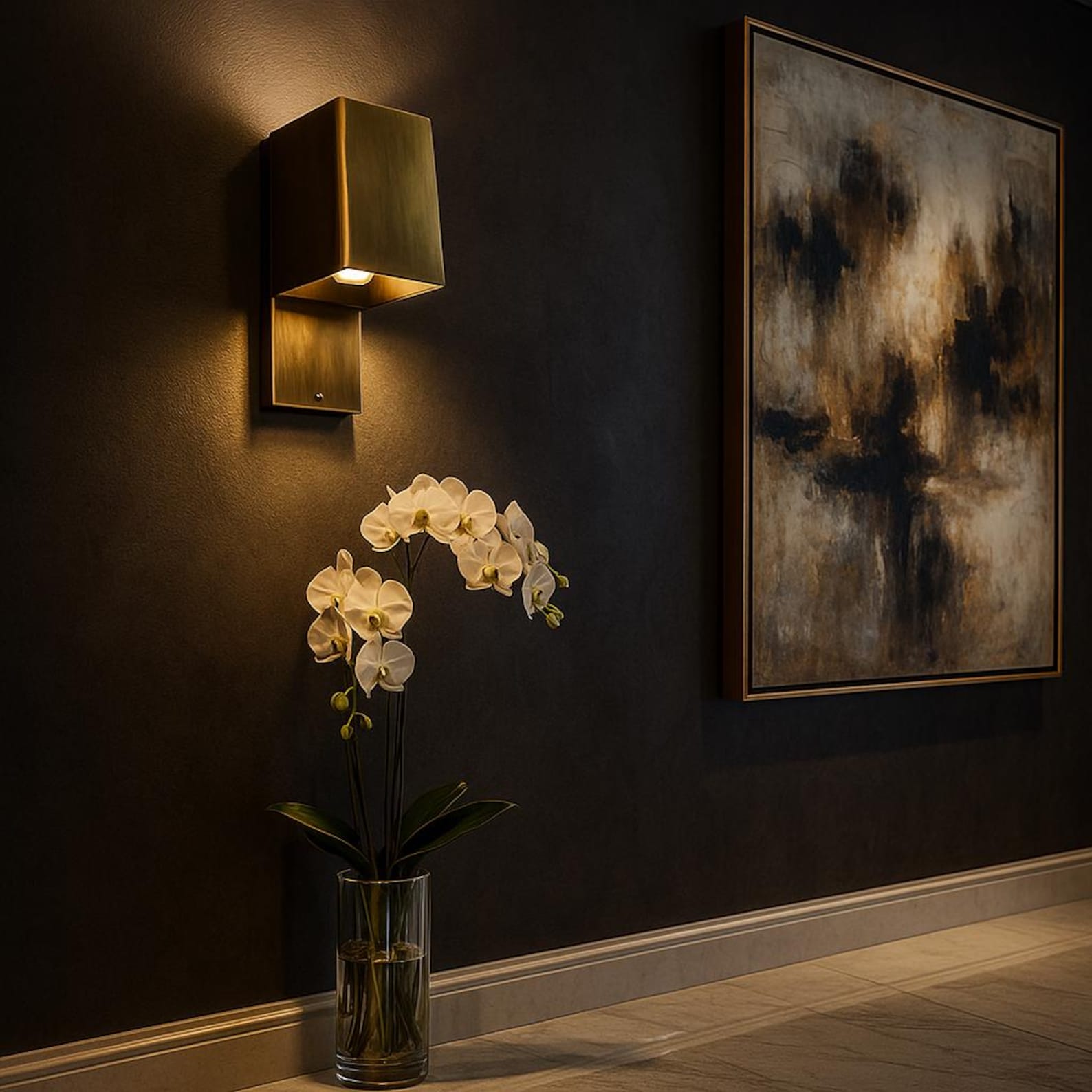 Modern Brass Wall Sconce – Minimalist Handmade Light