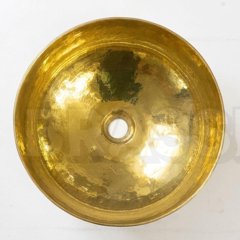 Engraved Moroccan Brass Sink Bowl – Hand-Hammered Bathroom Basin